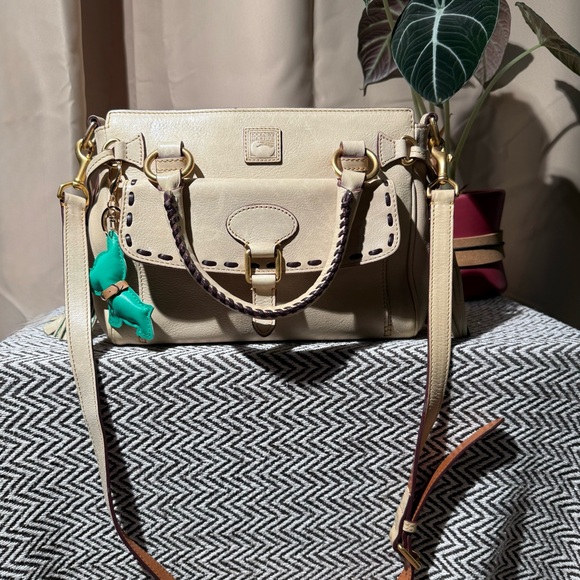 Dooney & Bourke Florentine Leather Whipstitch Satchel - Cream/Bone - 2015-2017 - Picture 2 of 16